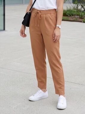 Zara Casual Drawstring Camel Pants